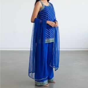 Blue Embellished Traditional Outfit